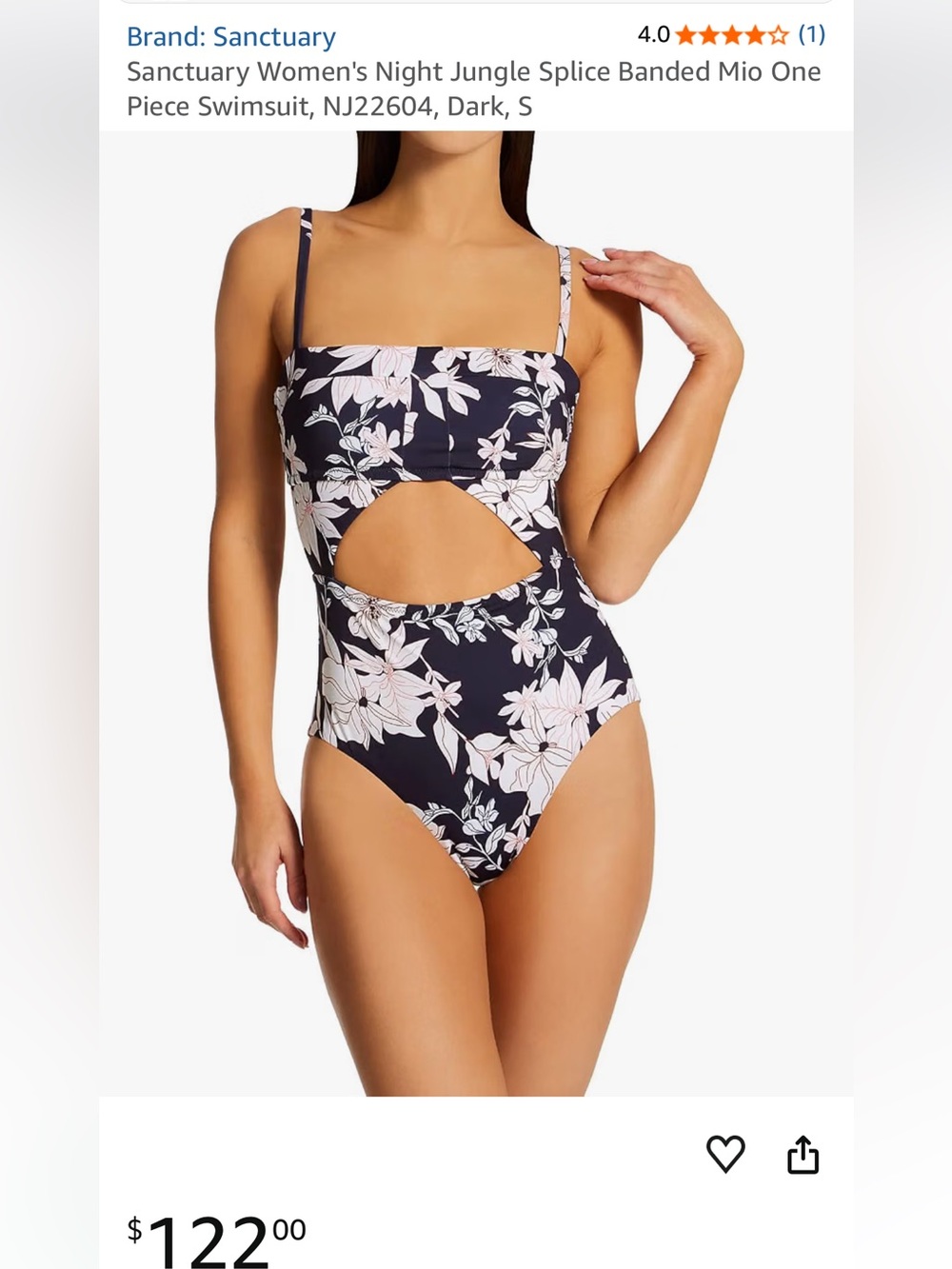 Sanctuary One-Piece Black Floral Swimsuit